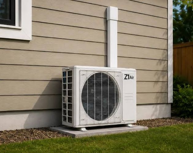 An AC attached to a wall