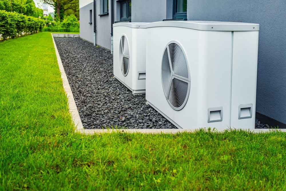 Two air source heat pumps installed outside Tulsa, OK Two air source heat pumps installed outside Tulsa, OK