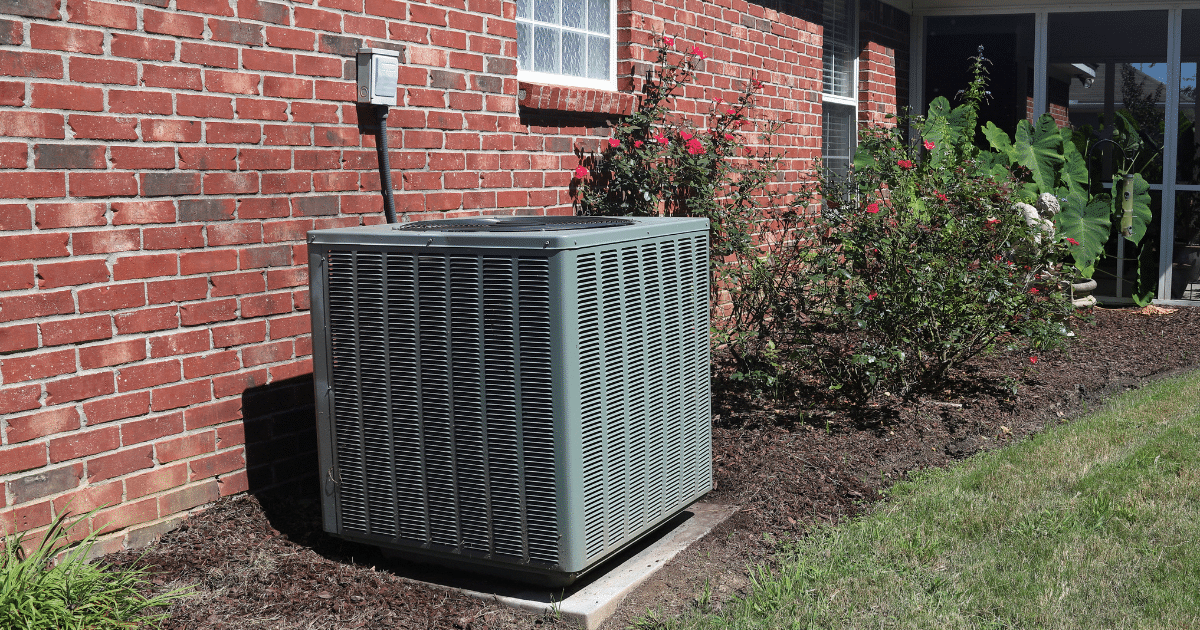 An HVAC compressor outside an Oklahoma home